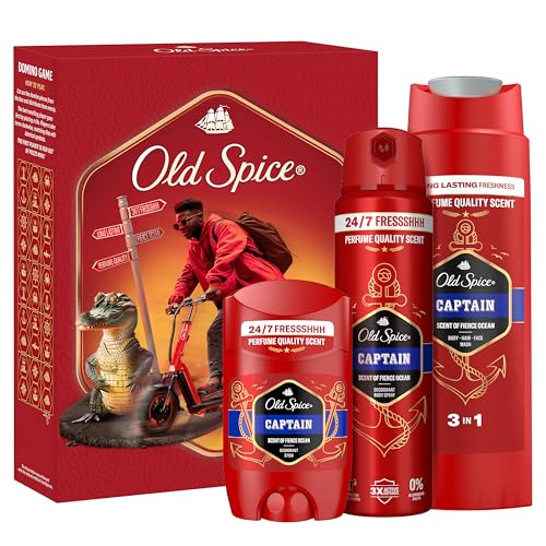 Old Spice Urban Traveller Geschenkset mit Captain Deostick, Deospray, Duschgel, 24/7 Frischhh bei...