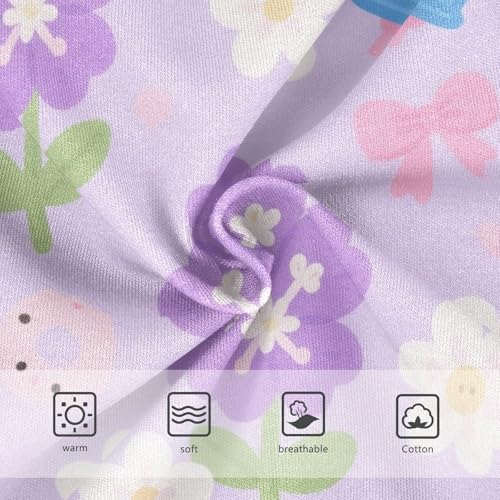 Girls' Underwear Flowers Floral Purple White Toddle Brief Panties 2-8 Years 203005633