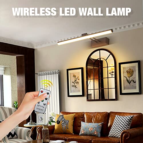 Howmzon Wireless Picture Light, Remote Battery Picture Light With Dimmable And Timer, 16" Metal Art Light For Paintings, Rechargeable Display Lamp For Wall Gallery Portrait Artwork (Bronze) #TOP1