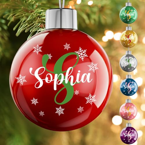 Image of Personalized Letter Ornaments for Christmas Tree - Custom Christmas Balls, Name & Monogram Ball Ornaments, Customized Initial Ornament, Family Keepsake