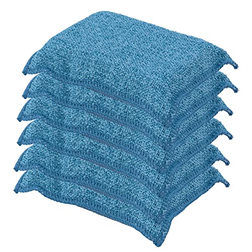 Image of Miracle Microfiber Scrubbing Sponge, Blue Extra Scrubbing Power Sponge for Kitchen, Sink, Pot, Pan and Dish Washing, Super Absorbent and Rapid Drying, 6-Pack, Blue by Superio