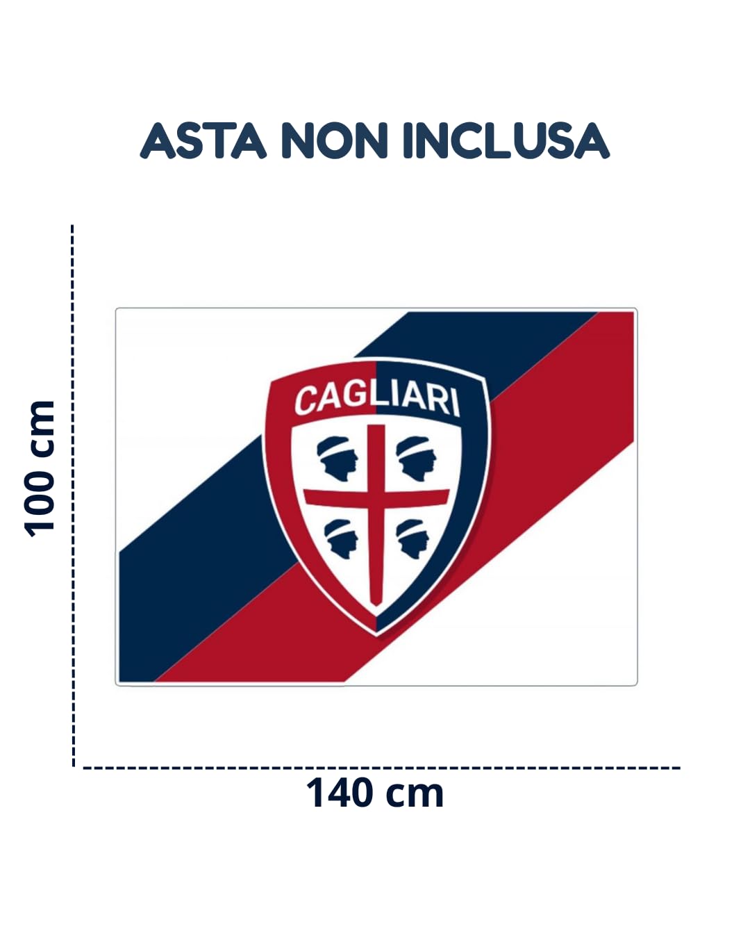 BANDIERA BIANCA 100X140 CAGLIARI PRODOTTO UFFICIALE