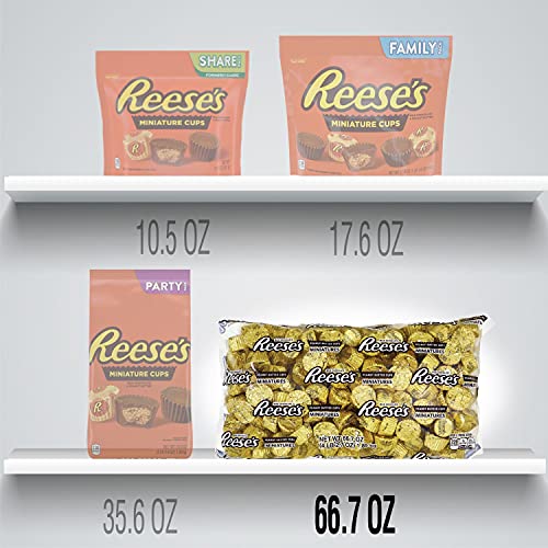 Reese's Miniatures Gold Foils Milk Chocolate Peanut Butter Cups Candy, Bulk, 66.7 Oz Bulk Bag #TOP4
