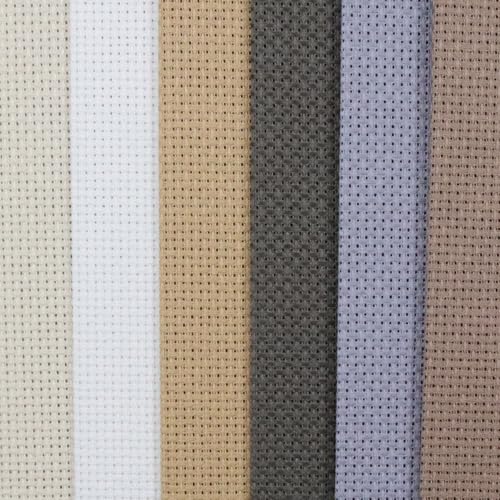 Image of KCS 6 pc of 12 inch x 18 inch (30cmx45cm) Counted Cotton Aida Cloth Cross Stitch Fabric (14CT-F)