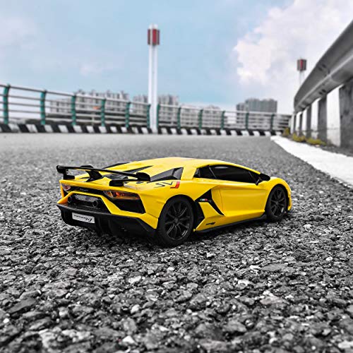 Image of BEZGAR 1:24 Lamborghini Remote Control Car -Aventador SVJ Toy Car(Yellow)
