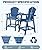 FOOWIN Tall Adirondack Chair Set of 2, All Weather HDPE Bar Height Adirondack Chair with Double Connecting Trays, Adirondack Barstools for Balcony, Deck, Backyard, Patio, Garden Navy Blue