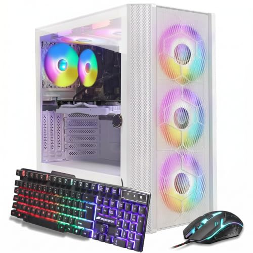 Image of STGAubron Gaming PC Desktop, Intel Core i7 up to 3.9G, GeForce RTX 3060 Ti 8G, 32G DDR3, 1TB SSD, WiFi, BT 5.0, RGB Fan x 6, Windows 11 Home