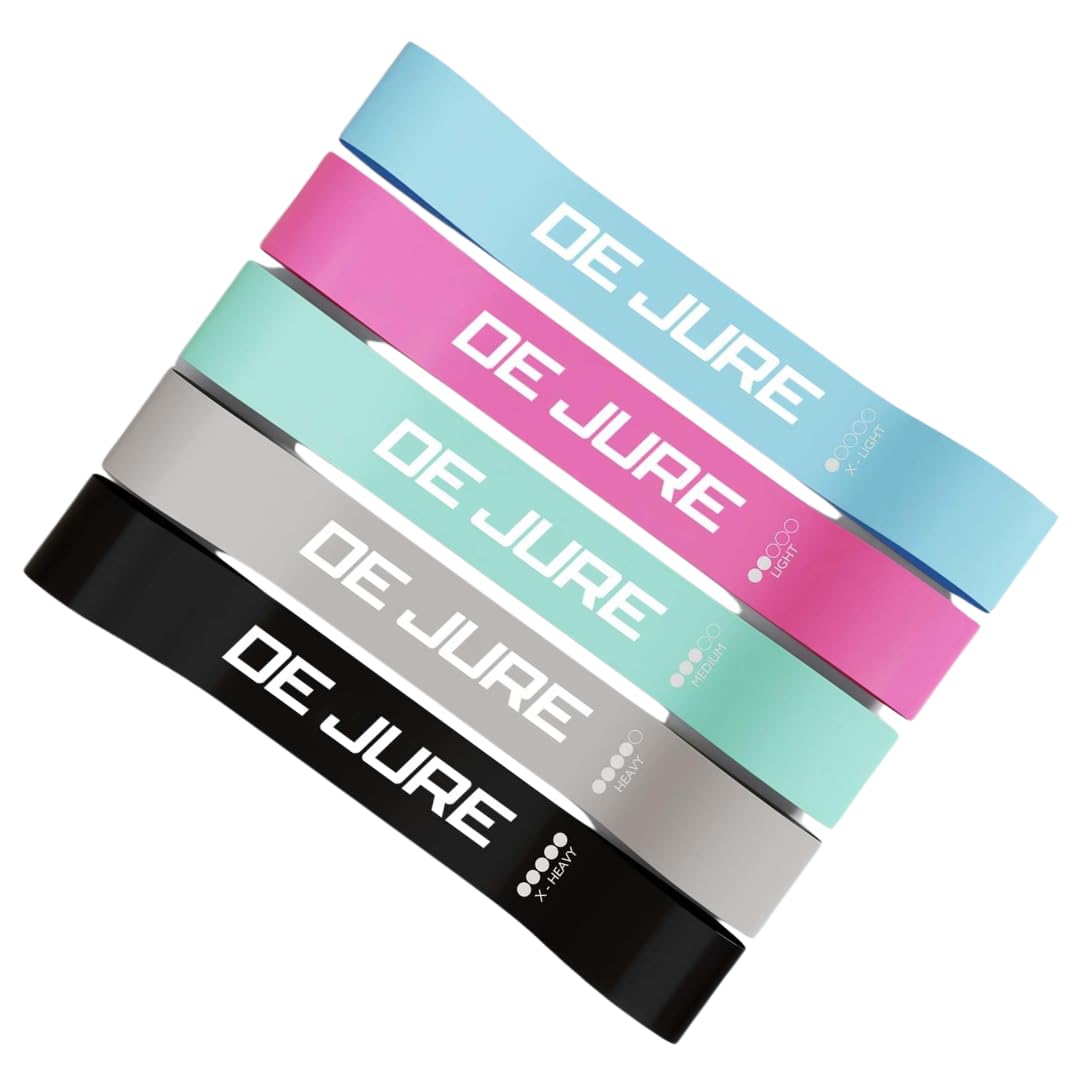 de jure fitness resistance bands mini loop band toning exercise, set of 5, multicolor