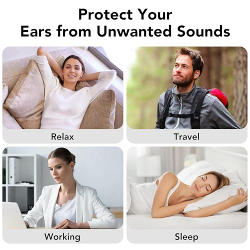 Image of Earbuds Noise Cancellation, 45DB Ear Plugs for Sleeping, Earplugs for Noise Cancelling, Earplugs with Eartips and Carrying Case for Sleeping, Concert, Working, Studying, Traveling (Black)