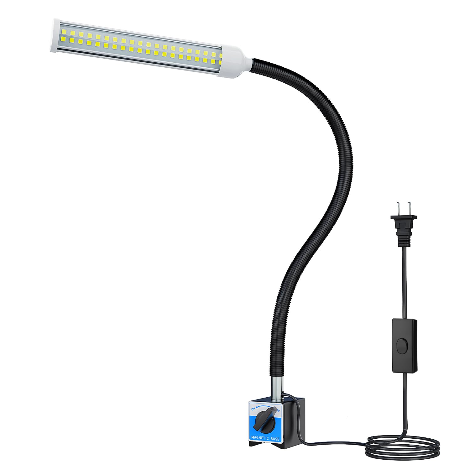 OUSEXI LED Magnetic Work Light, 15W high Brightness,Flexible Gooseneck lamp with Strong Magnetic Base for Lathe Milling Drill Press Industrial