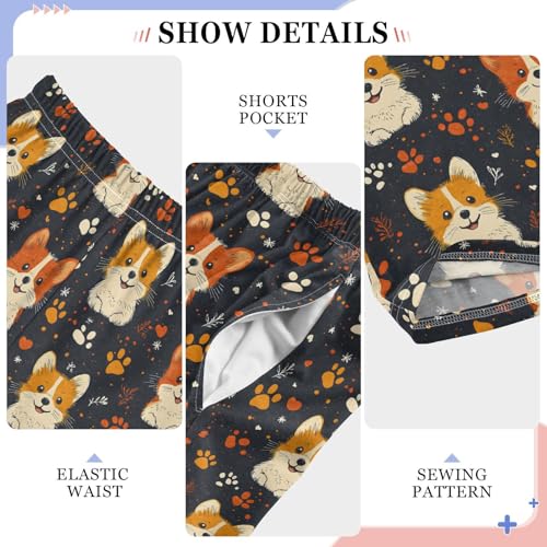 ALAZA Dog Paw Print Love Heart Pajama Pants Long Sleep Pant Pajama Bottoms Elastic Waist with Pockets4