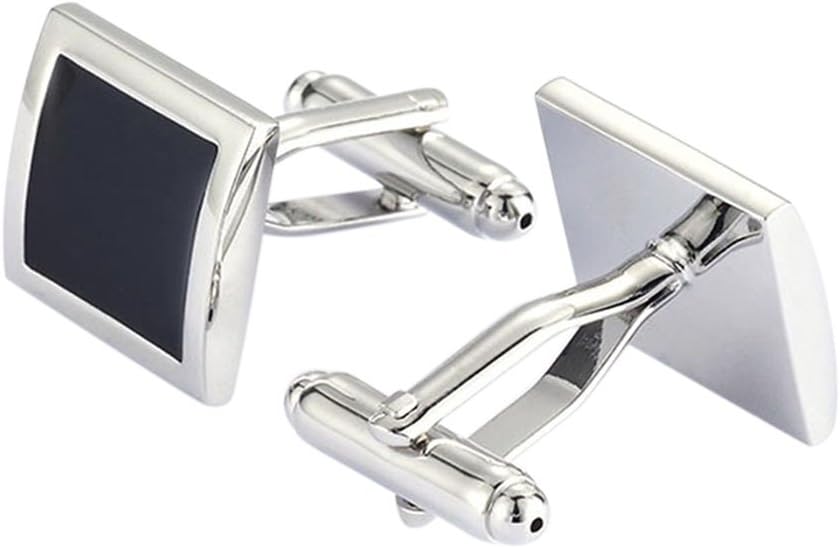 Mens Black Square Shirt Cuff links Wedding Party Cufflinks Gift