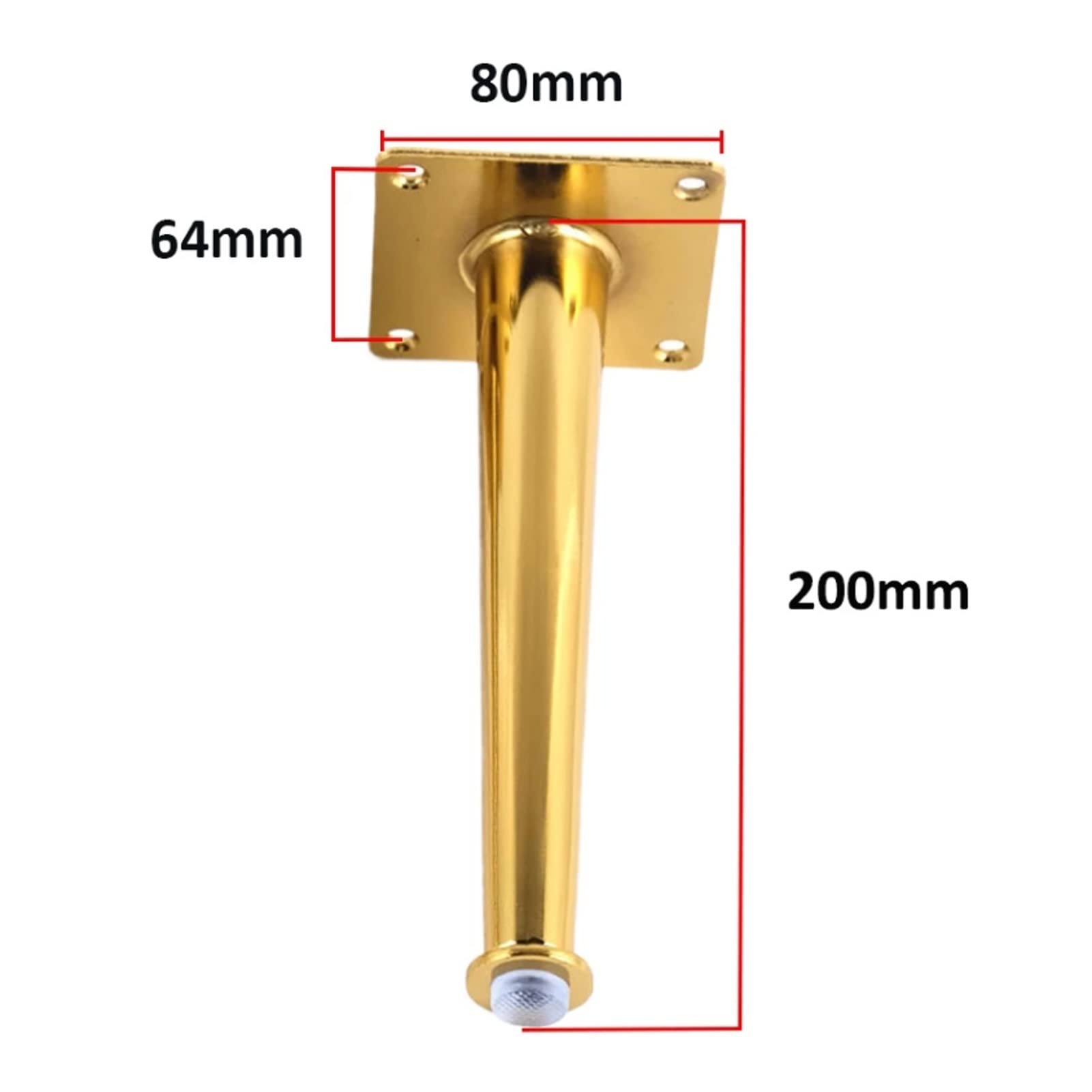 Gambe Di Ricambio For Mobili In Metallo | Gambe di sostegno in metallo 4pz complete di viti for letti, librerie, armadi e divani(Straight cone 200mm)