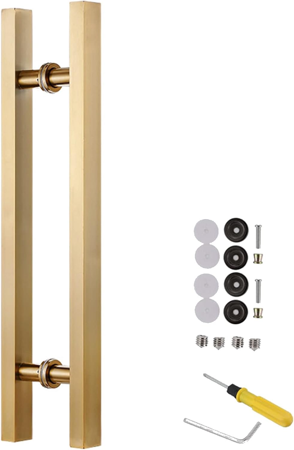 Push Pull Door Handle Double Sided-with Accessories, Sliding Gate Handle for Barn/Office/Glass/Front Door, Anti-Rust Handle Pull Set, 50 60 80 120cm Long