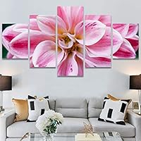 SIGNWIN 5 Panel Canvas Wall Art Pink Petal for Home Decorations Ready to Hang - 60