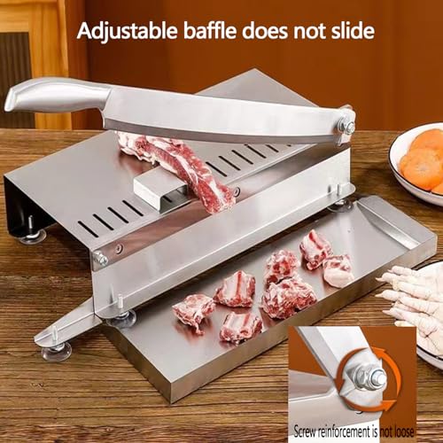 Affettatrice per carne, in acciaio inox, con deflettore regolabile, ventosa antiscivolo, per cucina di casa