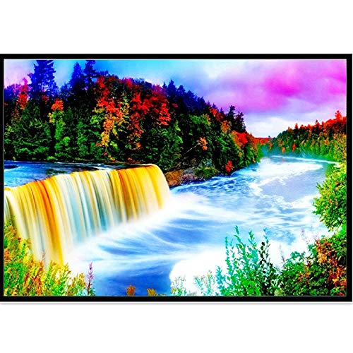 Broderie Diamant Cascade Full Drill pour une Déco Salon Relaxante 40x100