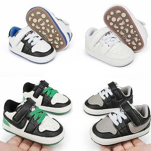 Image of Clowora Unsex Baby Shoes Boys Girls Infant Sneakers Non-Slip Soft Rubber Sole Toddler Crib First Walker Lightweight Shoes