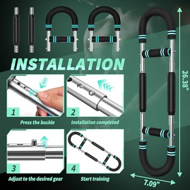 Twister Arm Trainer,40-100lb Adjustable Chest Workout Device,Portable Power Twister Bar,Twist Arm Trainer,Forearm Strengthener Exerciser Spring Resistance for Home Fitness