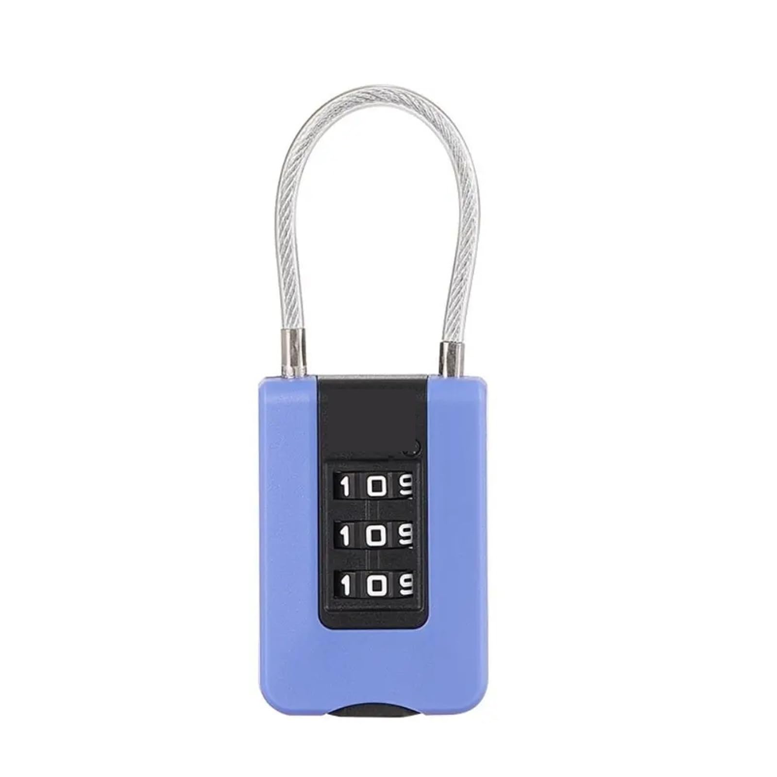 Lucchetto a Combinazione, Lucchetto Portatile da Viaggio for Valigia con codice a Corda Metallica a Contrasto di Colore/1 pz(Purple)
