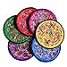 Ambielly Coasters for Drinks Cup Coaster Colorful Embroidered Vintage Ethnic Floral Design Fabric Coasters Value Pack for Coffee Bar, Home Decor, Housewarming,10pcs/Set, 5.12