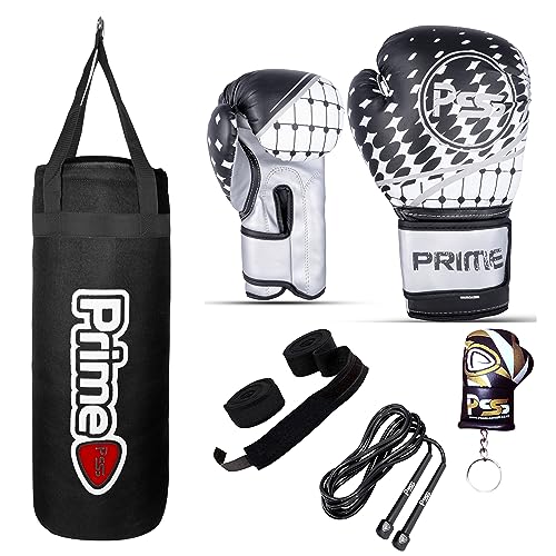 Kit boxe enfants 3-14 ans PSS noir avec gants sac de frappe et corde