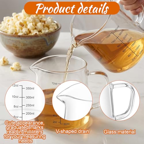 2 pack vasos medidores de vidrio 12 oz para café miniatura 4