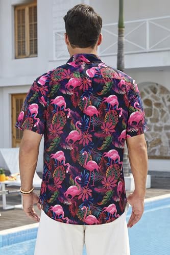 Mens Hawaiian Shirts Short Sleeve Aloha Shirt Floral Tropical Casual Button Down Shirt Summer Beach Shirts for Holiday3
