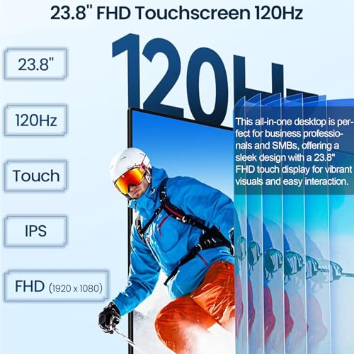 Image of Lenovo ThinkCentre M70a Gen 6 Business All-in-One, 23.8 inch FHD 120Hz Touchscreen, Intel Core Ultra 7 265T vPro, DP, 5MP IR Webcam, Wi-Fi 6, Win 11 Pro, AI-Ready, w /Bundle (Black, 32GB RAM | 1TB SSD)