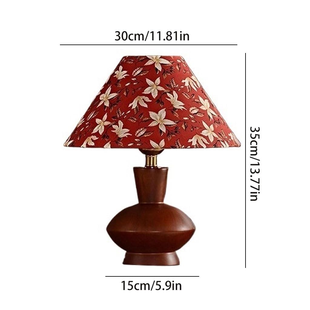 Lampe de Bureau Lampe De Table Mariage Style Rétro for La Maison, Décorative en Bois Massif for Chambre À Coucher, Salon, Armoire Latérale