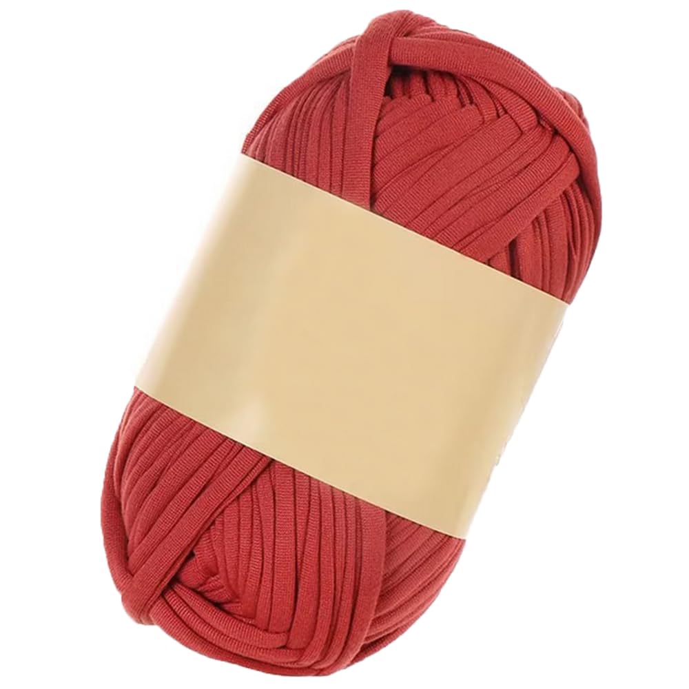 Amazon.com: Brick Red T-Shirt Yarn Knitted Ribbon Yarn Spaghetti