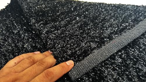 Image of House2Home Feather Cotton Blend Door Mat | 2Pc. Combo | 50x80cm | Side Binding - Available in 8 Colors (Charcoal)