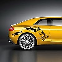 Vista 4 de 1 Juego Gráficos de Lobo Corriendo Calcomanía para Carrocería de Automóvil Calcomanía de Lobo Autoadhesiva Carreras Deportes Calcomanía para Puerta