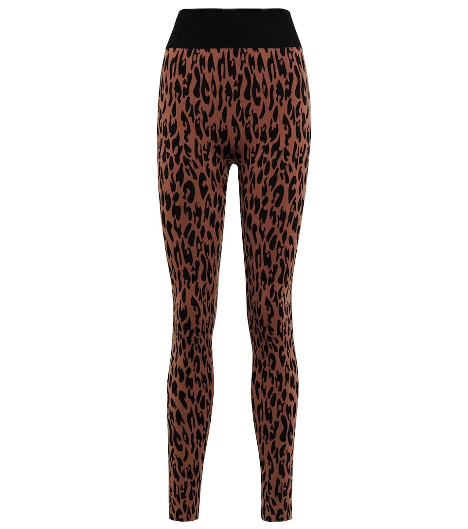Leo Leggings By Wolford L Large Coffee Black Pants With Animal Design