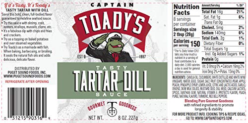Toady's Tasty Tartar Sauce W/Dill #TOP1