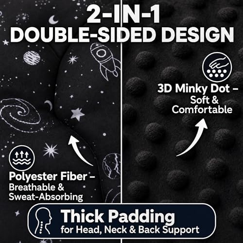 Image of Infant Support Cushions, Insert for Car Seats, Stroller Cushions, Black