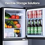 4.1 Cu.Ft Fridge with Bottom Freezer and Drawer, 2 Door Refrigerator with 7 Adjustable Temperature Settings for Bedroom, Dorm, Office, Apartment, Large Capacity, Silver - Image 3