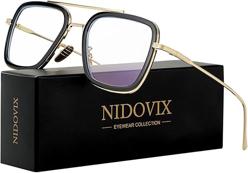 Miniatura 6 de NIDOVIX Gafas de bloqueo de luz azul estilo Tony Stark para hombres y mujeres, gafas de juegos de computadora de Iron Man y Spider-Man