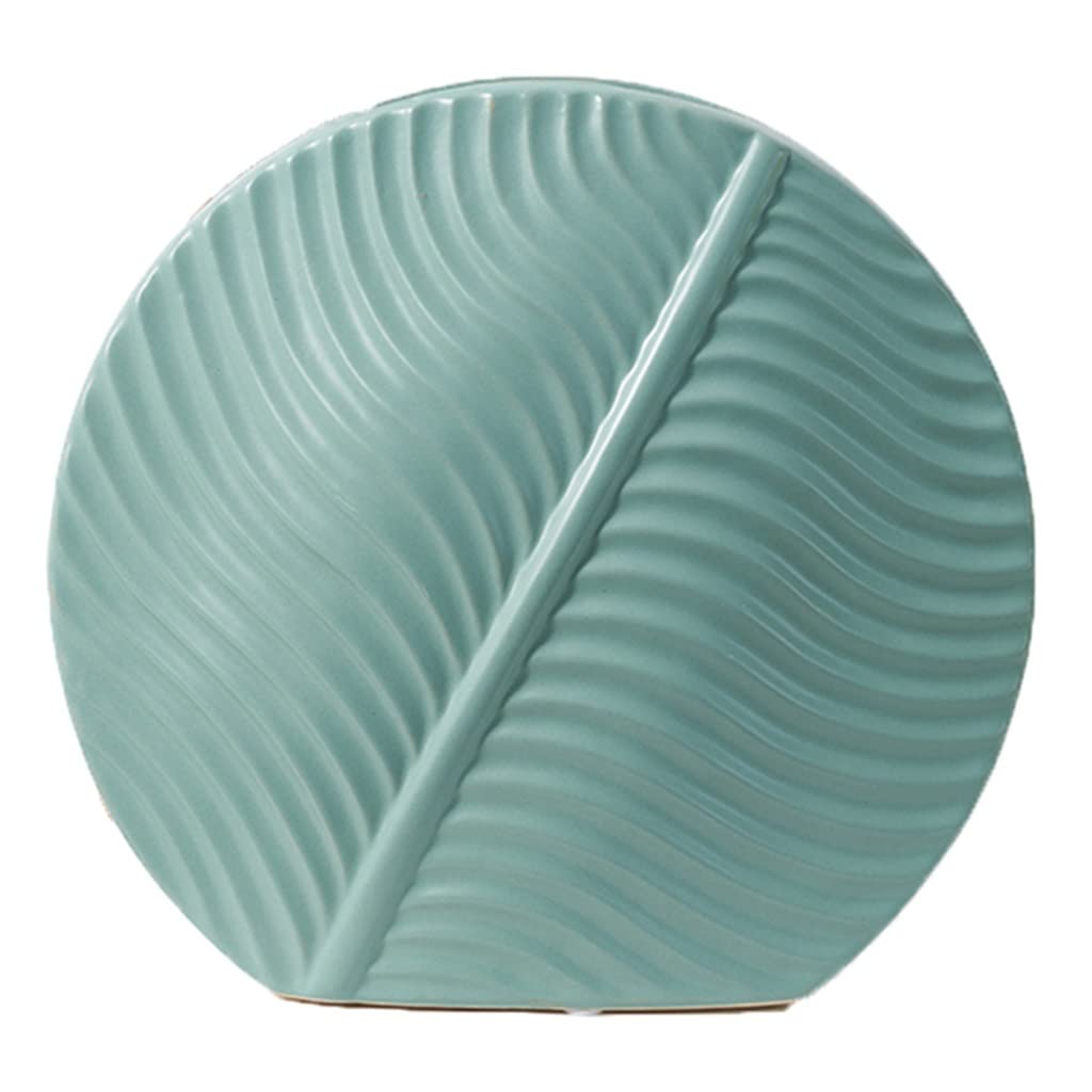 Ceramic vase， Leaves Pattern Clay Vase for Flowers