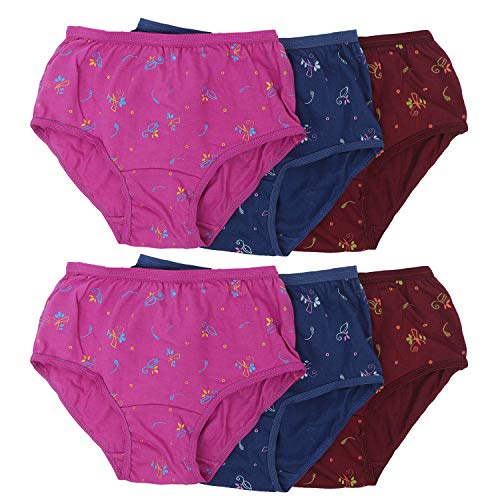 Image of BLAZON Toddlers /Kids /Baby Girls Junior Panty Dark Base| 100% Super Combed Cotton Knits Hosiery | Floral Print | Combo Pack of 6 | Sizes: 45cm, 50cm, 55cm, 60cm, 65cm, 70cm, 75cm