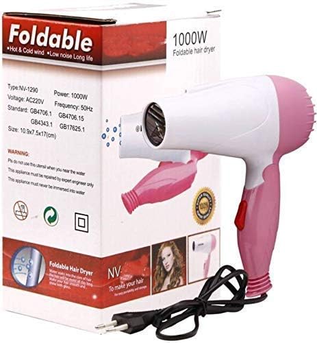 MR.THINDZ® Nova 1290 Professional Electric Foldable Hair Dryer With 2 Speed Control 1000 Watt, Multicolor