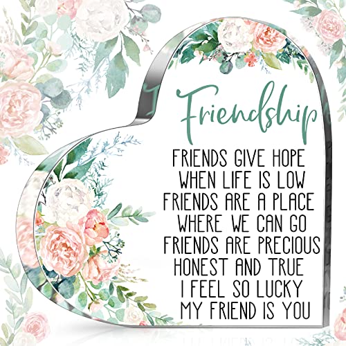 Spiareal Gift for Friend Friendship Women Friend Friendship Birthday Cheer up Gift Acrylic Heart...