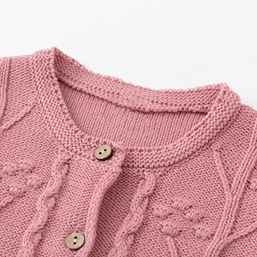 Image of Simplee kids Baby Girl Thin Sweater Solid White Pink Cardigans for Toddler 0-3Years