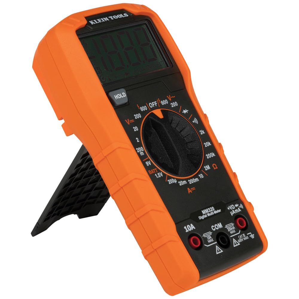 Klein Tools MM320KIT - Kit de prueba eléctrica de multímetro digital, probador de voltaje sin contacto, probador de receptáculo, funda de transporte y baterías