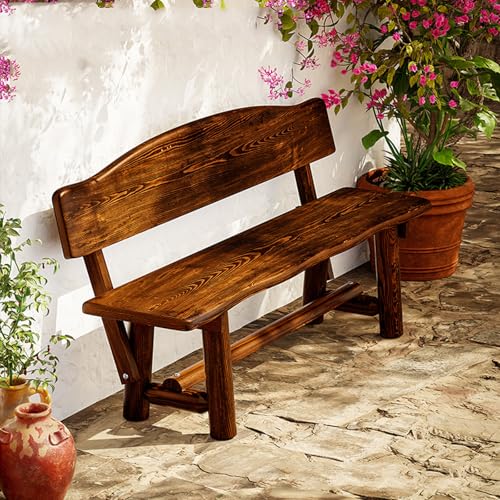 Banc d'extérieur avec dossier en bois massif 120 cm pour en finir avec les assises inconfortables