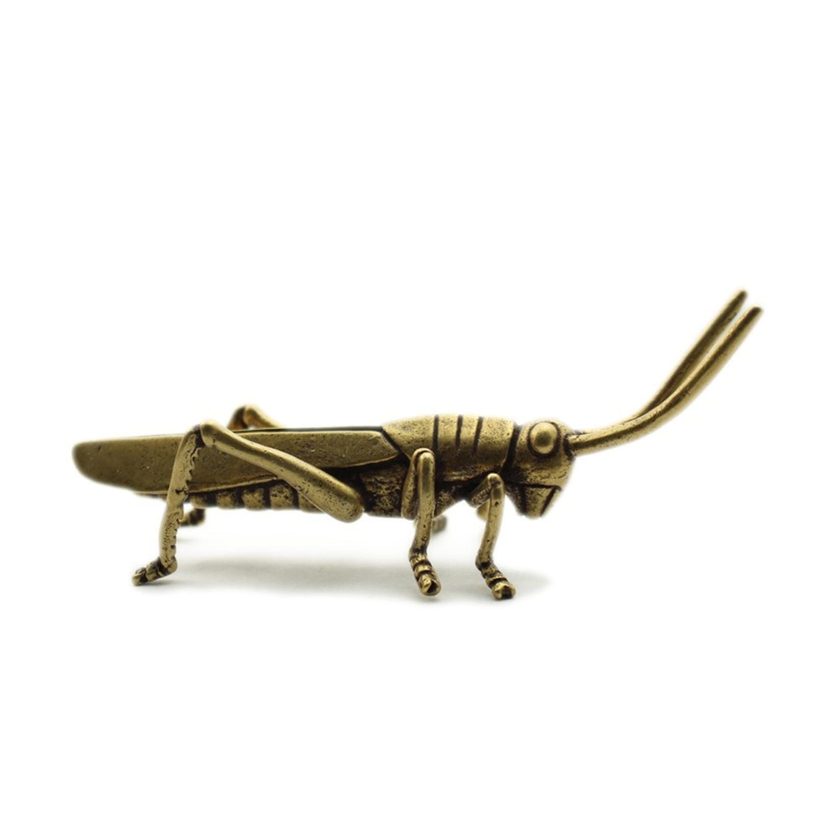 NGDFGR Solid Copper Grasshopper Figurine, Brass Simulated Lpraying Mantis Model Statue Sculpture Office Home Study Desk Garden Bonsai Decoration