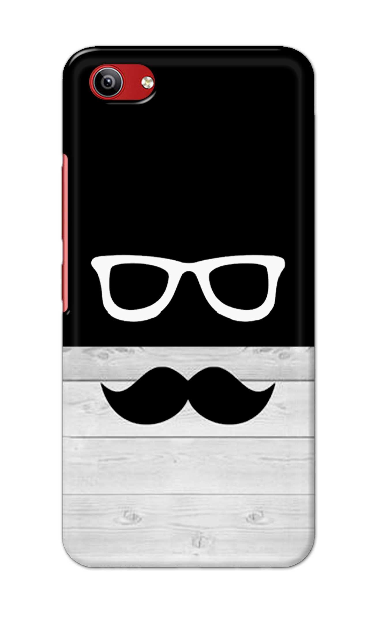 TweakyMod Designer Printed Hard Case | Black Mustache Back Cover Compatible with VIVO Y81i