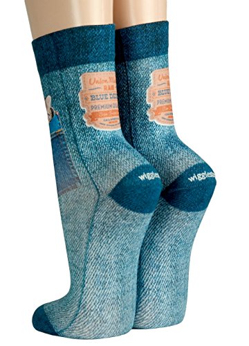 Wigglesteps 'Calzini da donna Jeans Cat