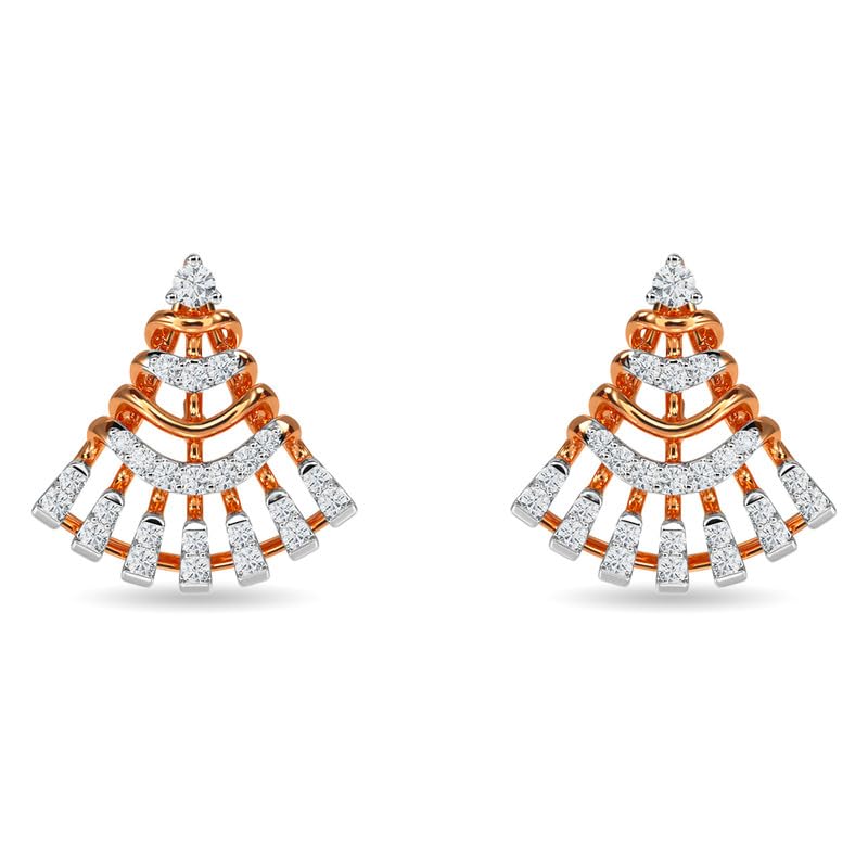 Image of KISNA JEWELS 14KT|18KT BIS Hallmark Pure Gold and Diamond Drops Earrings For Women with Screw Back clouser