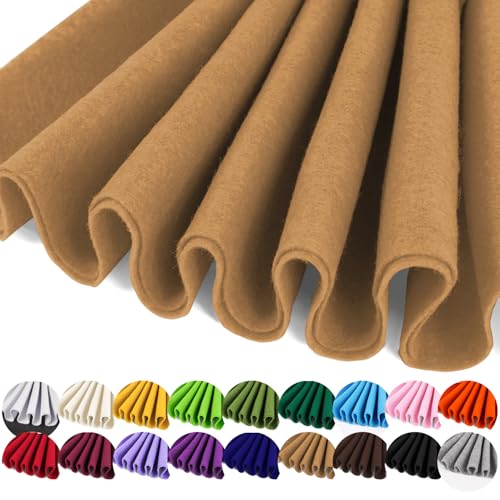 Image of IONTACH 36 inch X 36 inch Tan Soft Felt Fabric 1.6mm Thick